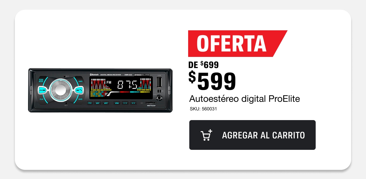 De $699 a $599 Autoestéreo digital ProElite