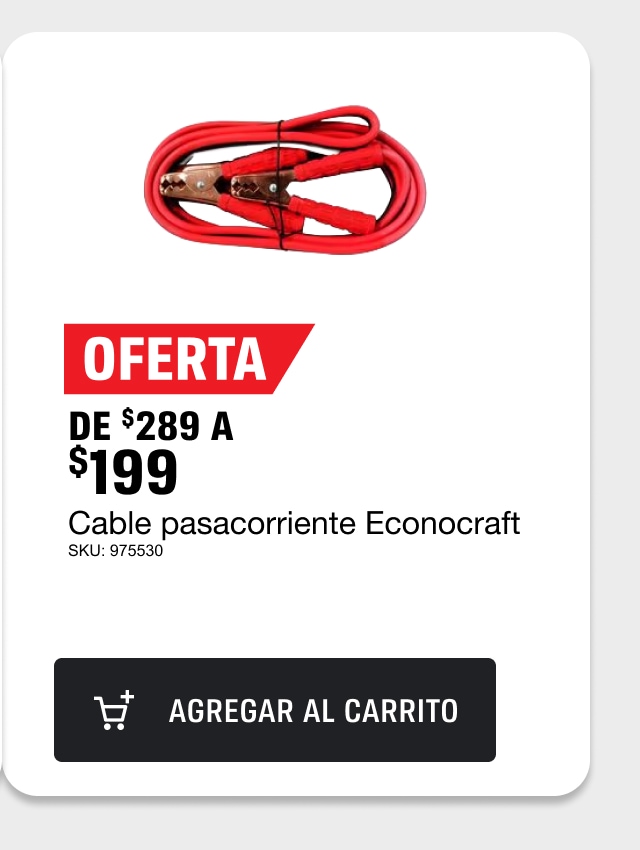 Oferta de $289 a $199 cable pasacorrientes Econocraft.