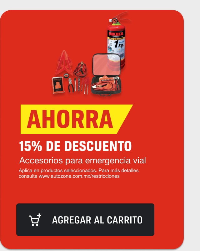 Ahorra 15% de descuendo en accesorios para emergencia vial