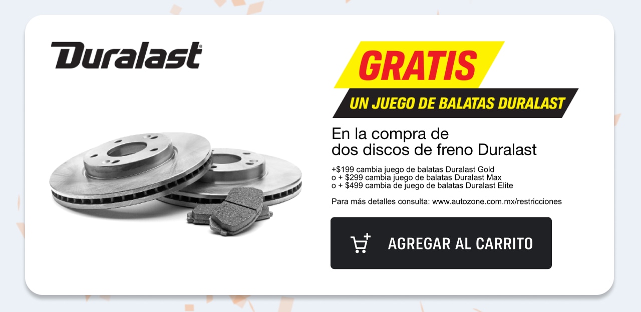 Gratis un juego de balatas Duralast en la compra de dos discos de freno Duralastc