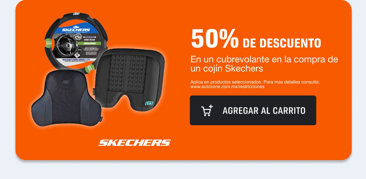 50% de descuento en un cubrevolante en la compra de un cojín Skechers