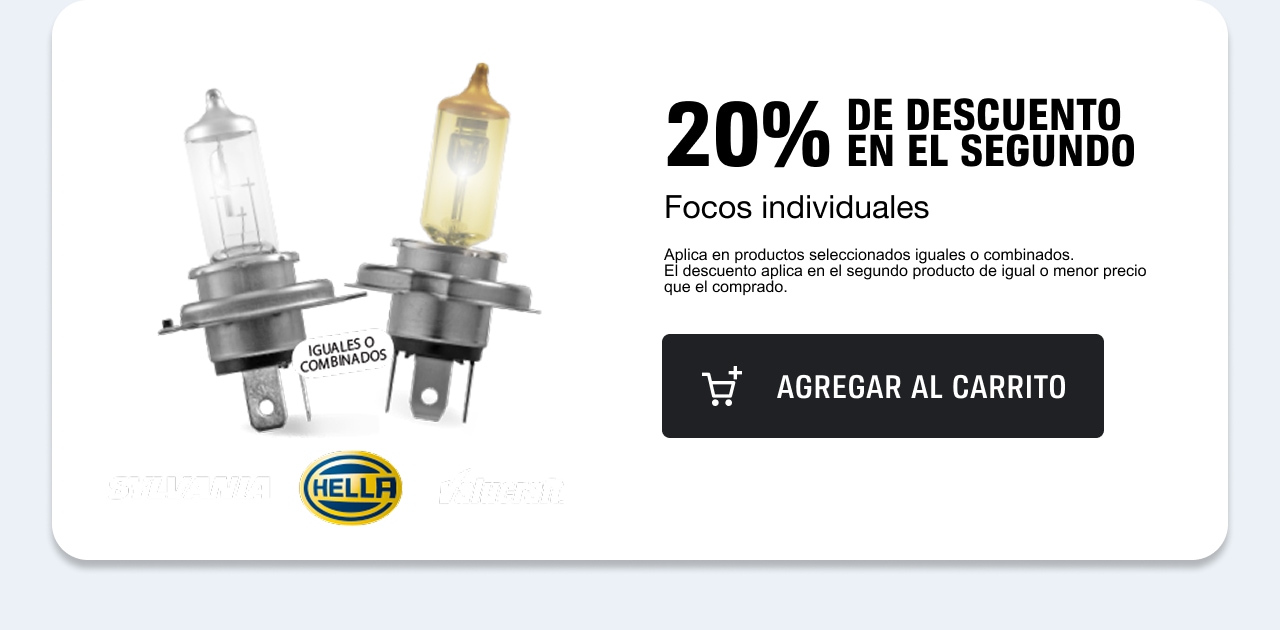 AHORRA 20% de descuento en el segundo foco Philips Individuales