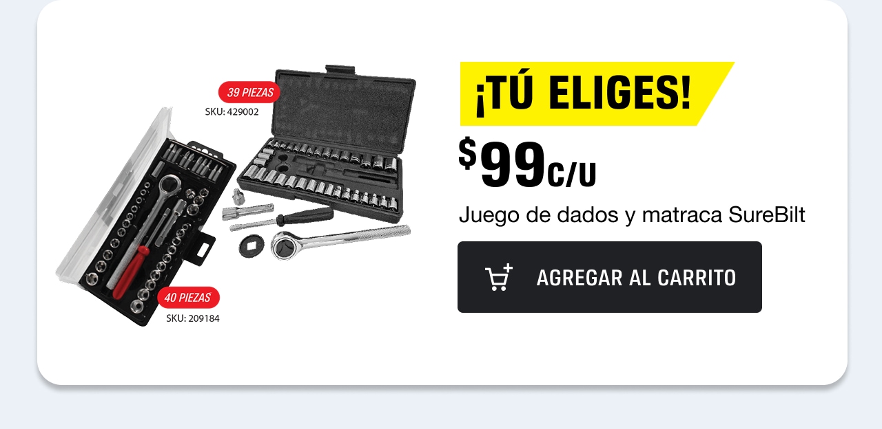 ¡Tú eliges! $99 c/u juego de dados y matracas SureBilt