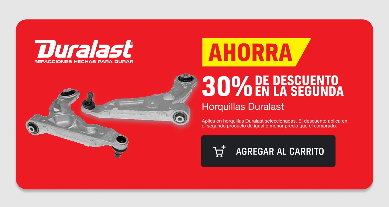Ahorra 30% de descuento en la segunda en horquillas Duralast.