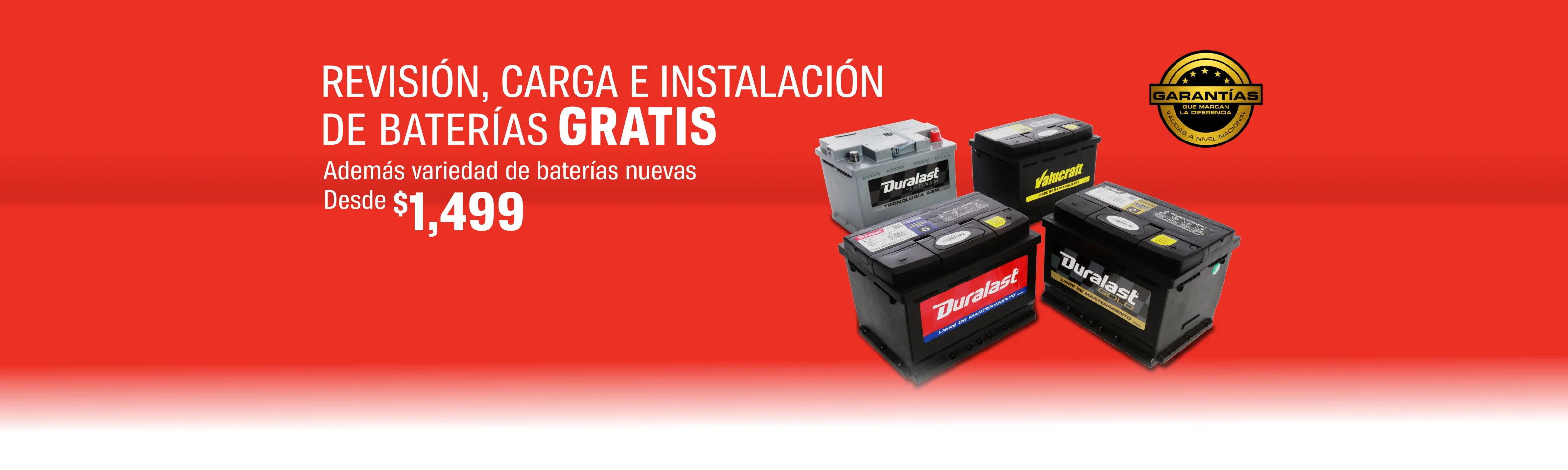 REVISIÓN, CARGA E INSTALACIÓN DE BATERÍAS GRATIS