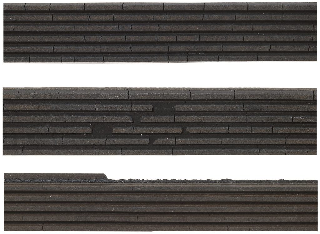 Worn serpentine belt