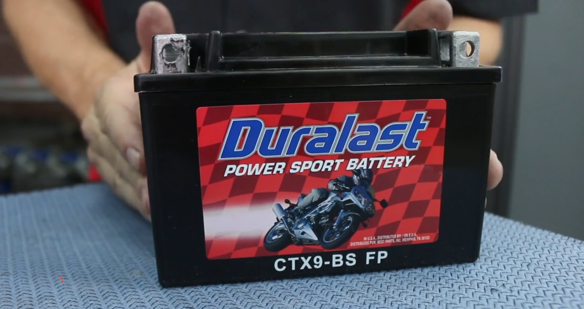 Duralast fill and charge power sport battery