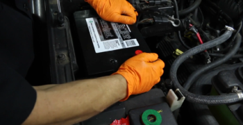 new duralast battery being installed