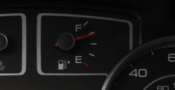 Stuck fuel gauge close up
