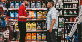 AutoZoner explaining coolant to a customer to ensure answer any antifreeze questions