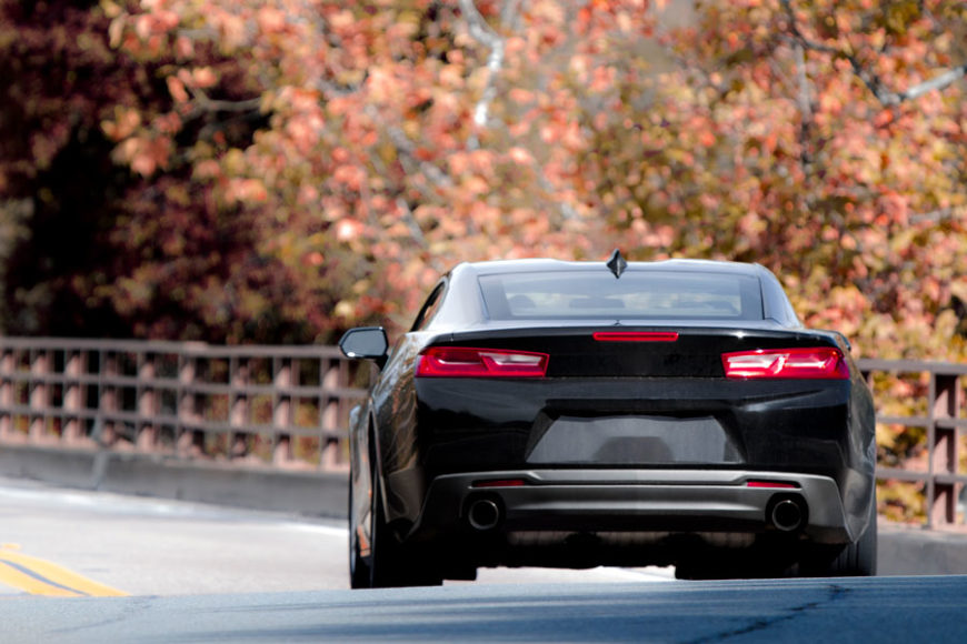 Chevy Camaro cornering through some summer twisties