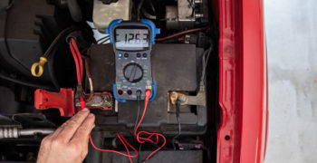 testing a battery with a multimeter