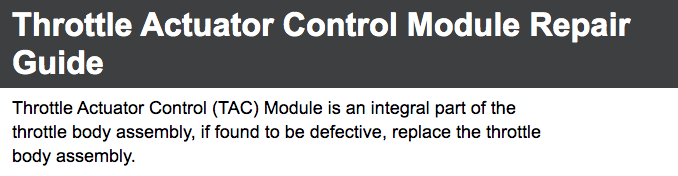 Aura, Outlook 2007 Throttle Actuator Control Module Repair Guide