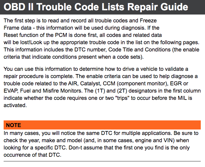 Durango, 2001 - 2005 OBD II Trouble Code Lists Repair Guide