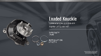 Image for How To Install Dorman's Toyota Camry Wheel Bearing & Hub Assembly