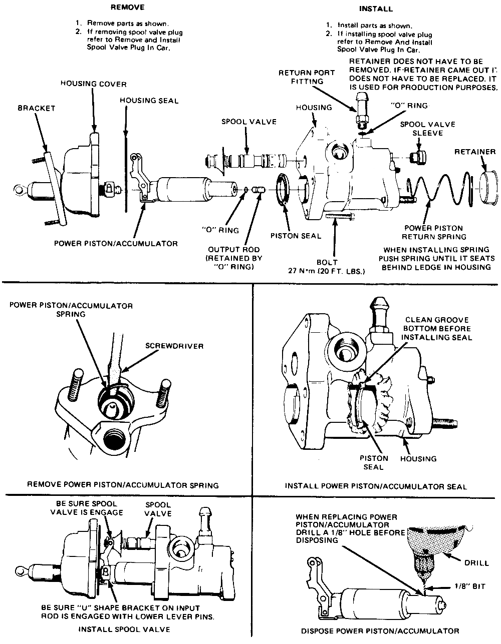 Pontiac Mid-size 1974-1983 Hydro-Boost II Brake Booster Repair Guide Hydro-Boost System Checks Hydro-Boost Tests