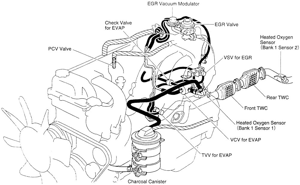 Toyota Pick-ups, Land Cruiser, and 4 Runner 1997-00 Vacuum Diagrams Repair Guide