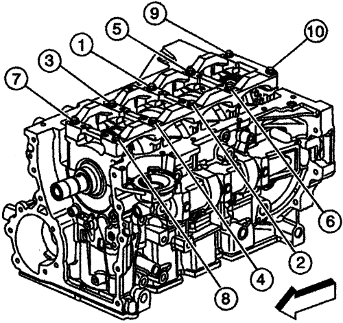 ISUZU I-280, I-350 2005-06 Torque Specifications Repair Guide Main Bearing Torque Sequence