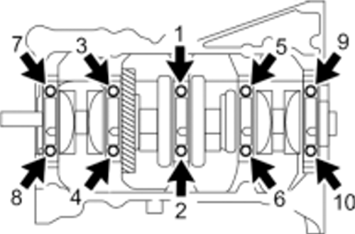 Toyota Camry 2008-2009 Torque Specifications Repair Guide Hybrid Main Bearing Torque Sequence
