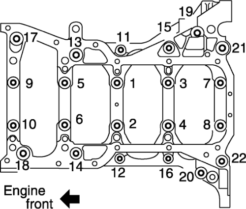 Nissan Altima 2007-2009 Torque Specifications Repair Guide Main Bearing Torque Sequence